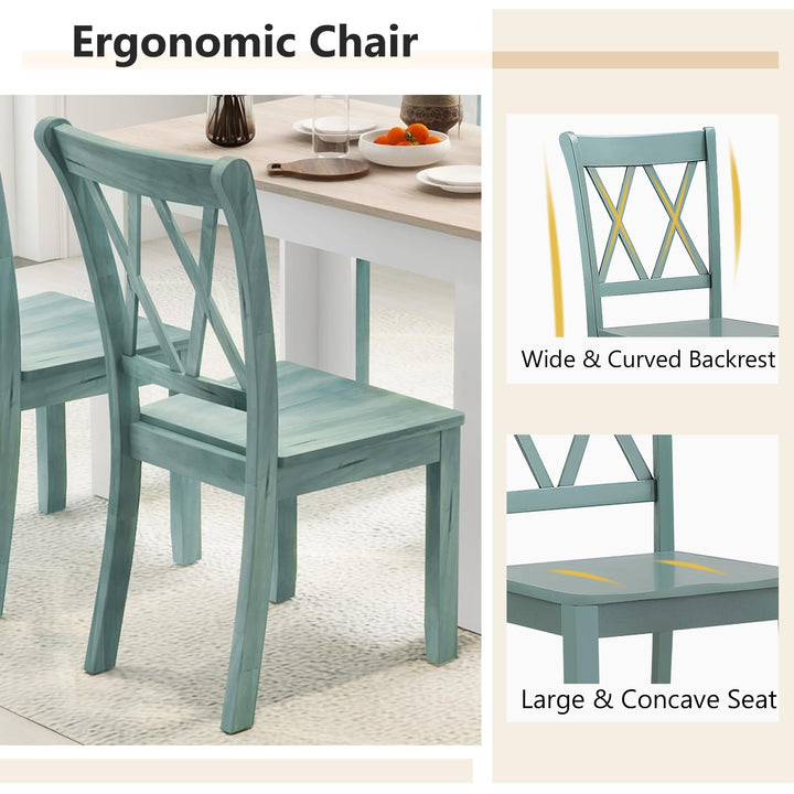 Giantex 5-Piece Dining Table Set, Modern Rectangle Dining Table &amp; High Back Chairs Set for 4