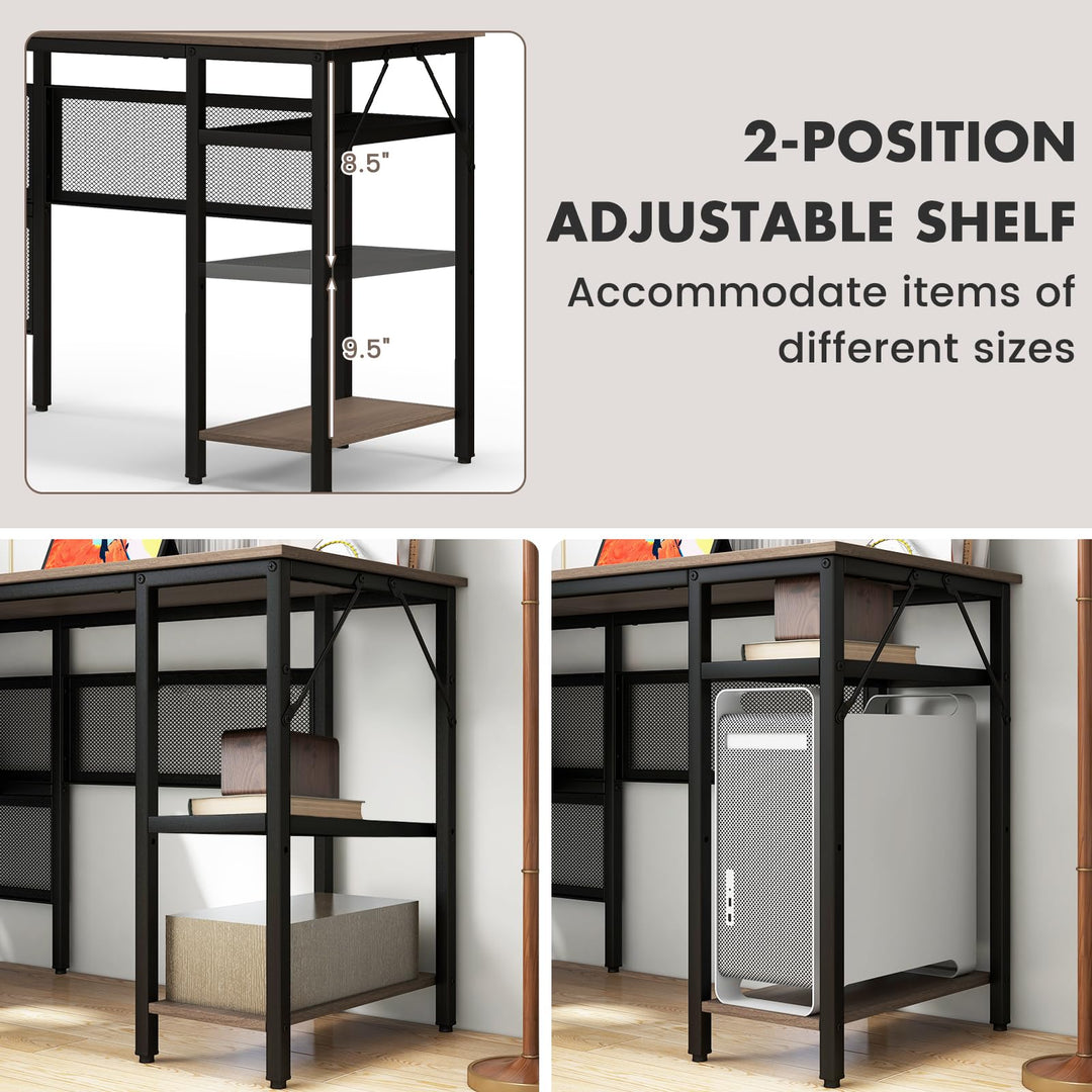 Giantex L Shaped Desk with Power Outlets &amp; USB Ports