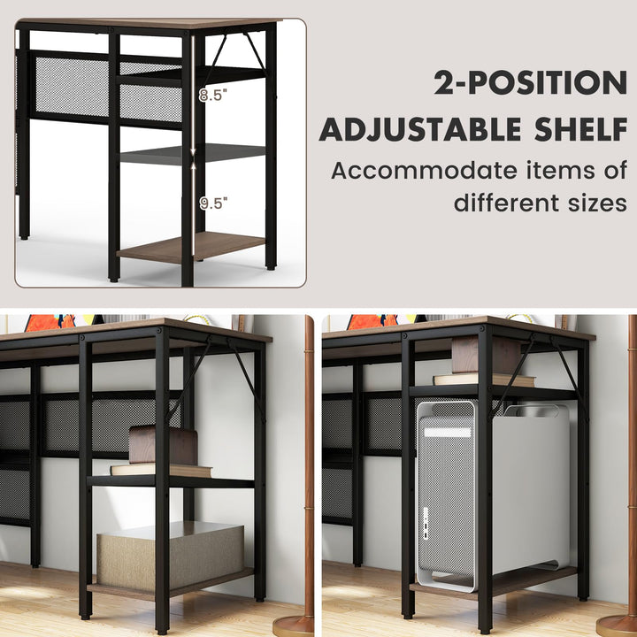 Giantex L Shaped Desk with Power Outlets &amp; USB Ports