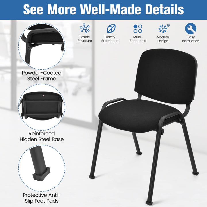 Giantex Conference Chairs with Ergonomic Upholstered Seat &amp; Protective Foot Pad – Chair Set (2 / 4 / 5 / 6 / 8 / 10 / 15 Pack Options)
