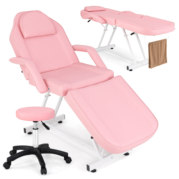 Giantex 73" Facial Chair with Hydraulic Stool, Tattoo Chair with with Adjustable Backrest &amp; Legrest
