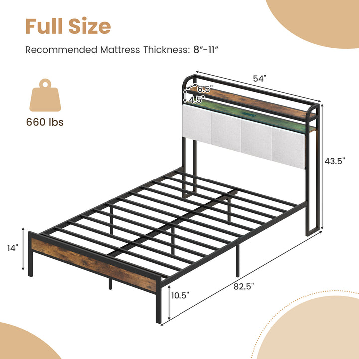Giantex King/Queen/Full/Twin Size Bed Frame with Storage Headboard