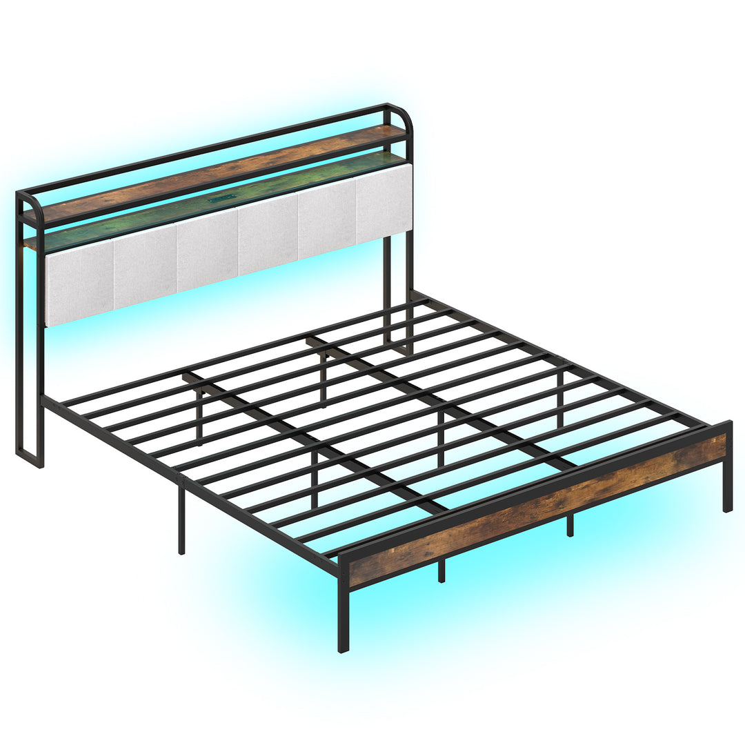 Giantex King/Queen/Full/Twin Size Bed Frame with Storage Headboard