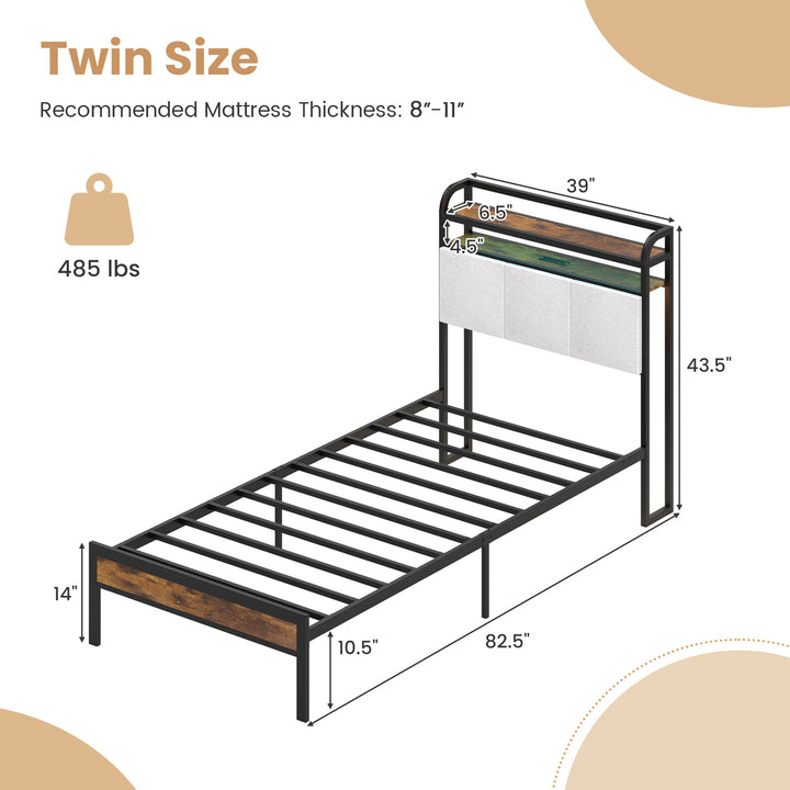 Giantex King/Queen/Full/Twin Size Bed Frame with Storage Headboard