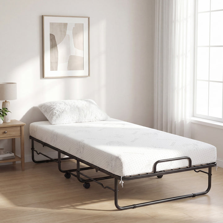 Giantex Folding Bed with 5-Inch Mattress 75" x 38" Twin Size Foldable Guest Bed