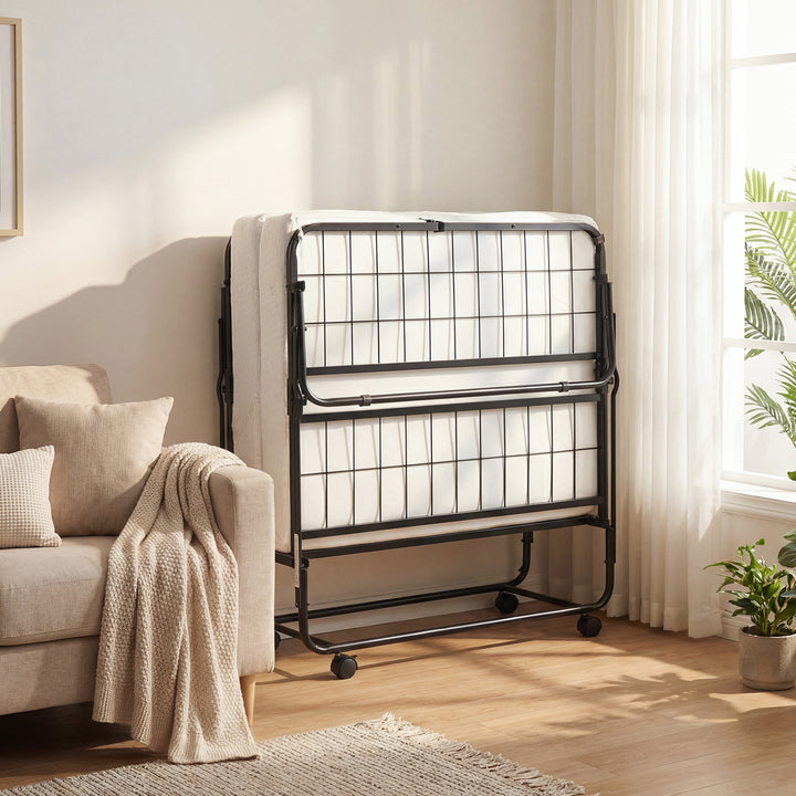 Giantex Folding Bed with 5-Inch Mattress 75" x 38" Twin Size Foldable Guest Bed