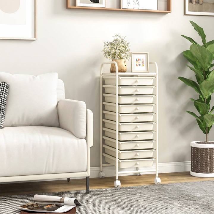 Giantex Rolling Storage Cart on Wheels with 10 Drawers