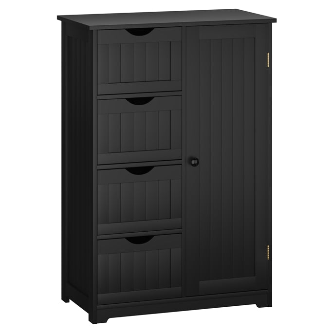 Giantex Bathroom Floor Cabinet Wooden with 1 Door &amp; 4 Drawer