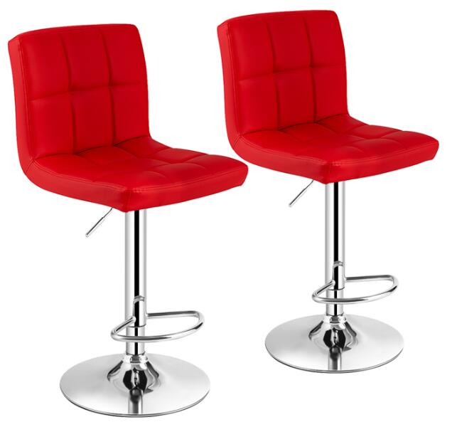 Giantex Bar Stool, Modern Swivel Adjustable Armless Barstools, Square Counter Height PU Leather Bar Stools