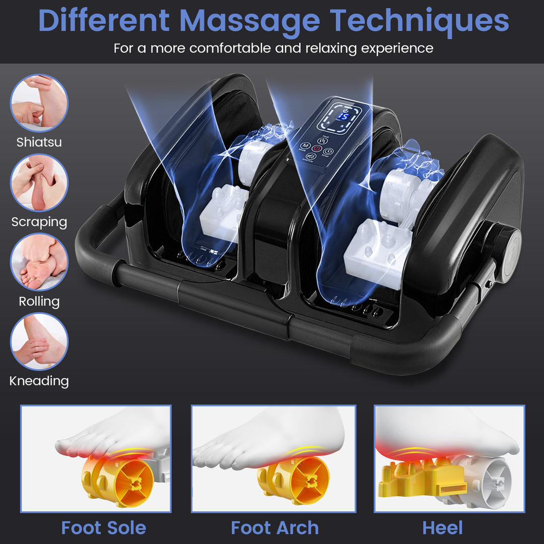 Giantex Electric Foot Massager with Heat, 3 Massage Modes &amp; Speed, Timer, 3 Intensity, Washable Cover