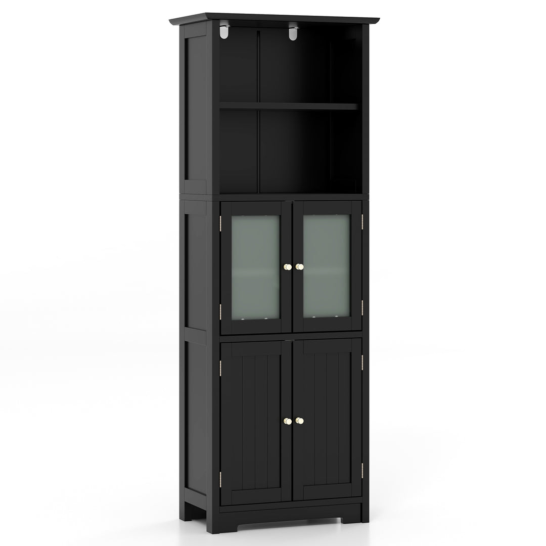 Giantex 64" Tall Bathroom Storage Cabinet, Freestanding Kitchen Pantry Cupboard with 2 Cabinets