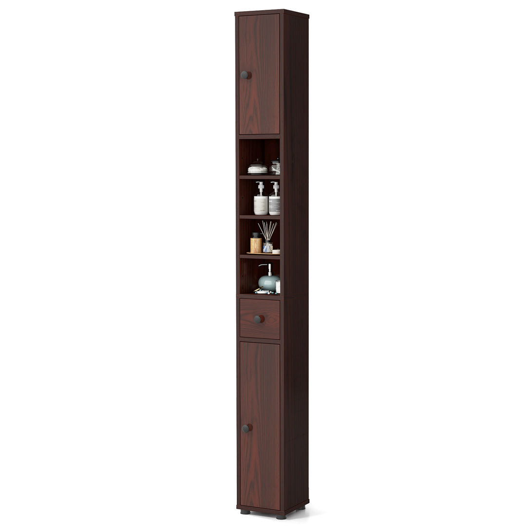 Giantex Slim Bathroom Storage Cabinet - 71" Tall Narrow Floor Cabinet Cupboard with 2 Doors