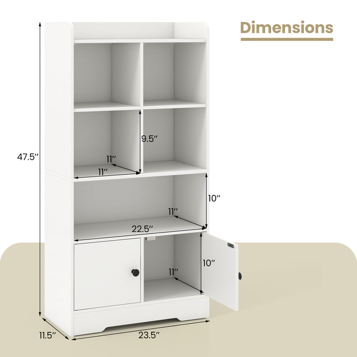 Giantex 4-Tier Bookcase with Doors, 47.5&