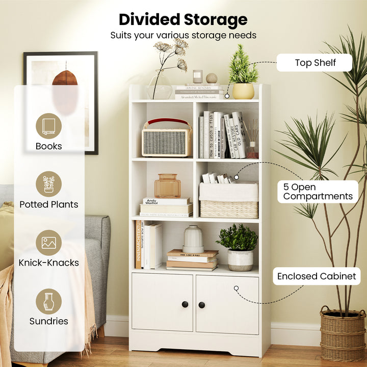Giantex 4-Tier Bookcase with Doors, 47.5&