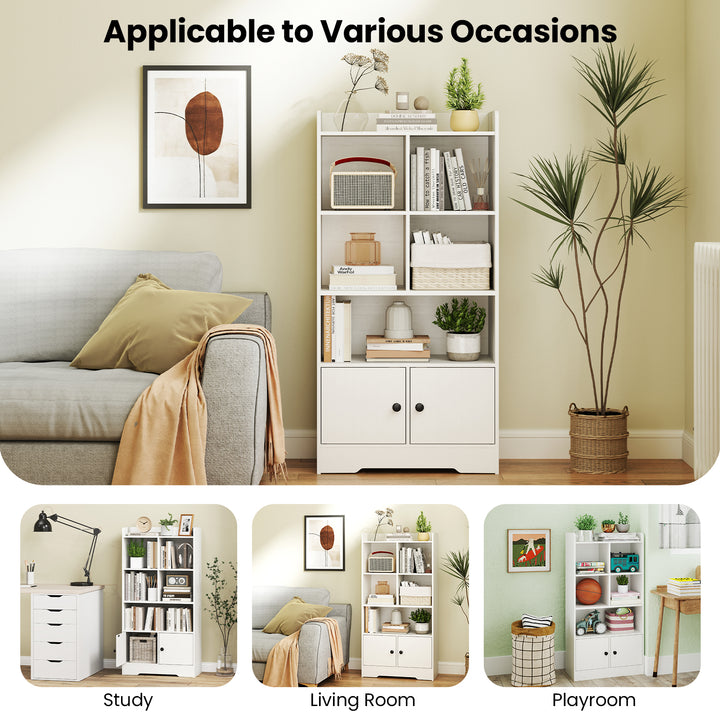 Giantex 4-Tier Bookcase with Doors, 47.5&