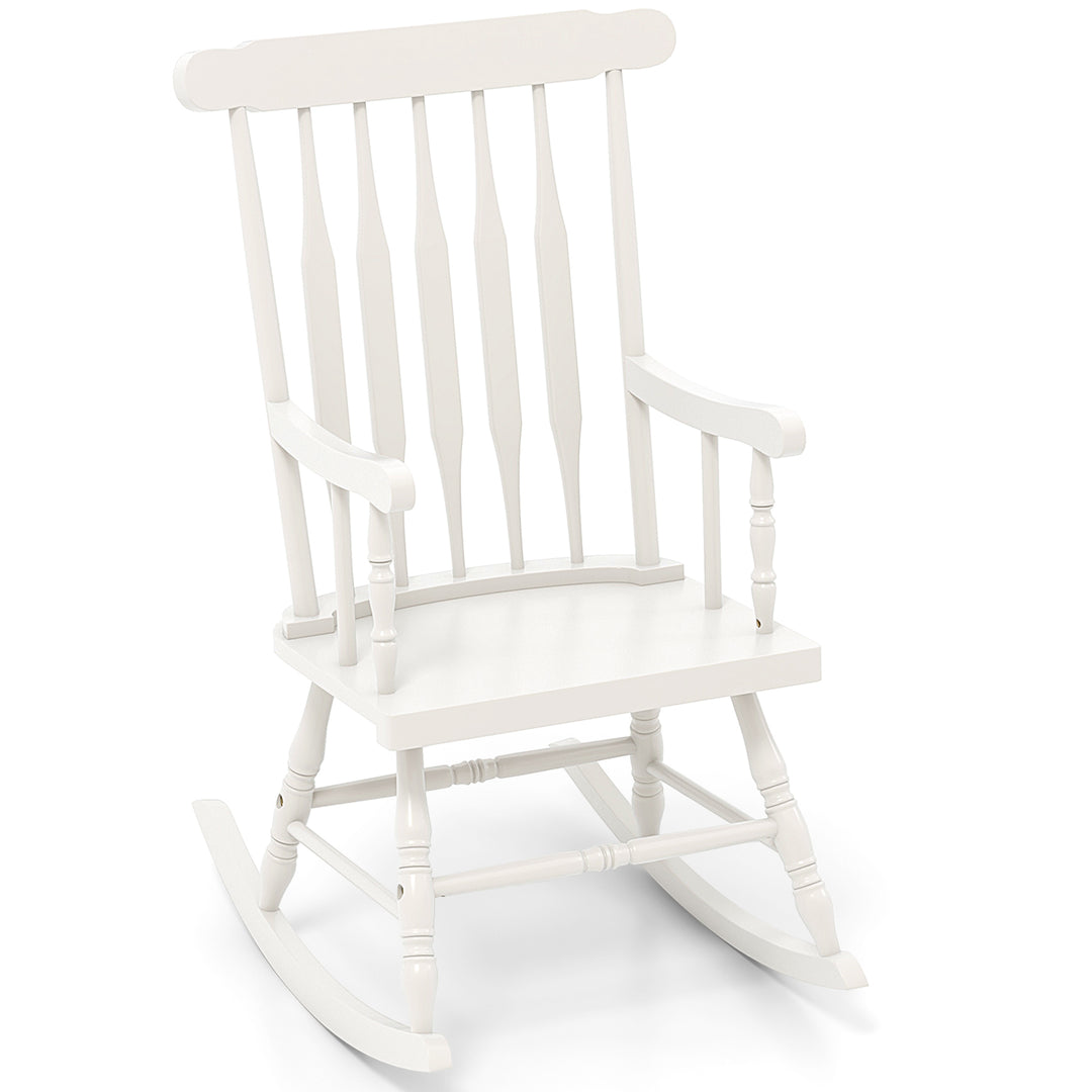 Giantex Outdoor Wood Rocking Chair - Set of 2 Patio Rocking Chair with Solid Frame