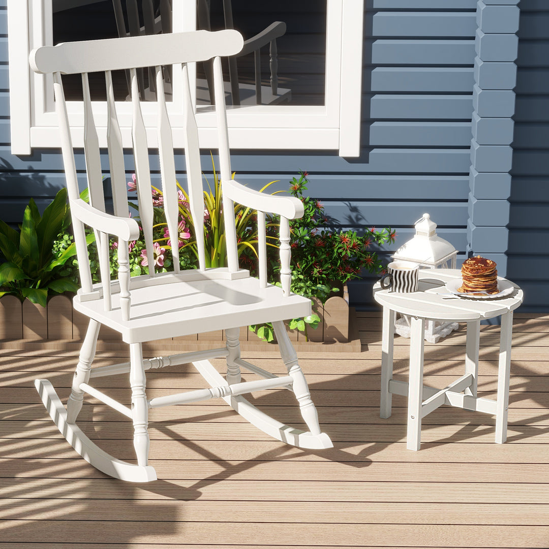Giantex Outdoor Wood Rocking Chair - Set of 2 Patio Rocking Chair with Solid Frame