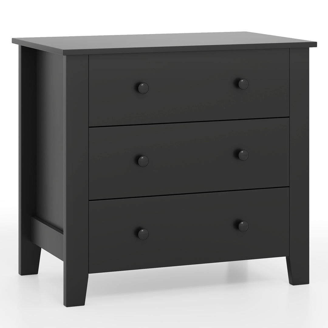 Giantex Small 3-Drawer Dresser for Bedroom - 28.5” x 18” x 26” Wide Chest of Drawers, Modern Large Nightstand