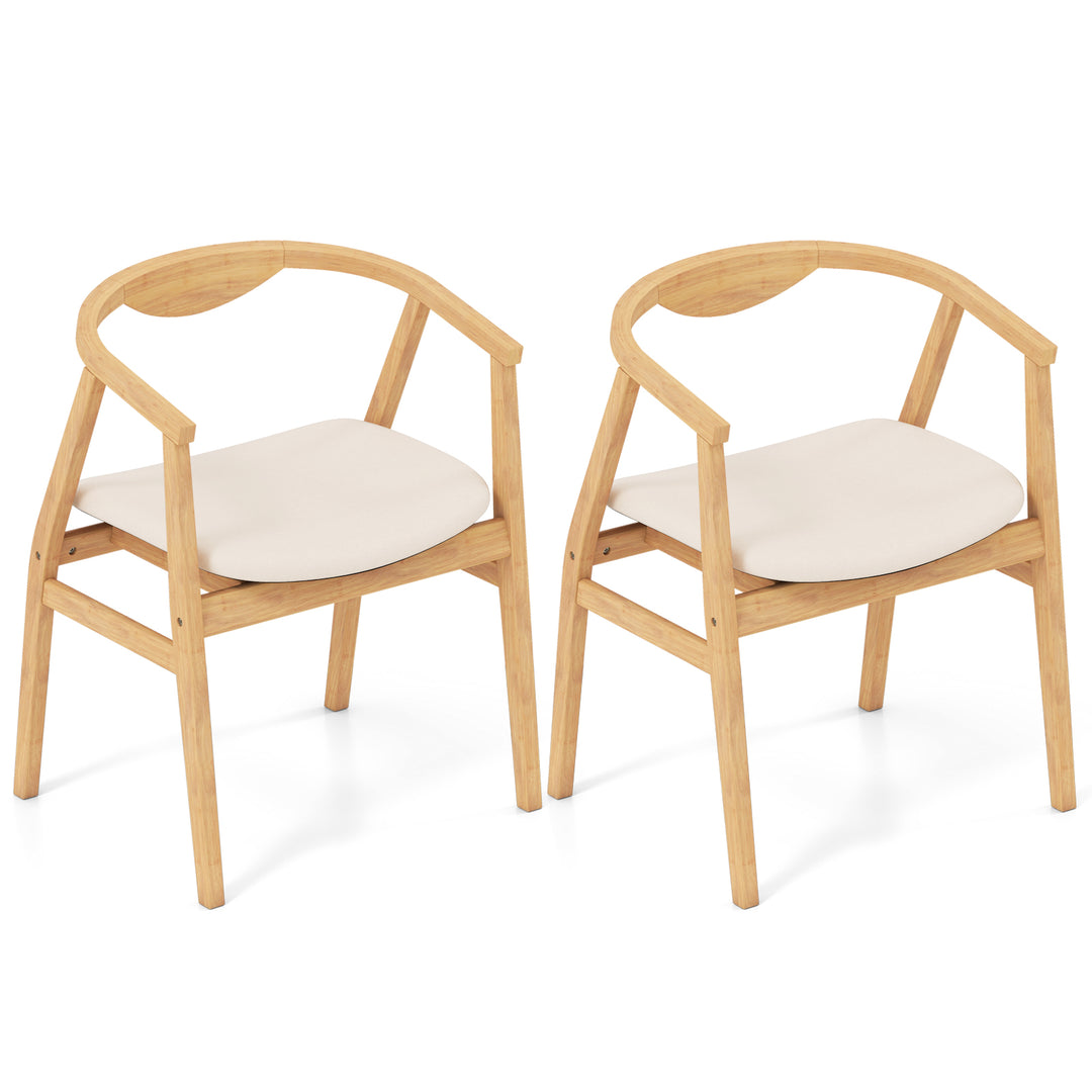 Giantex Modern Mid Century Accent Chair, Made of Fabric, Bamboo