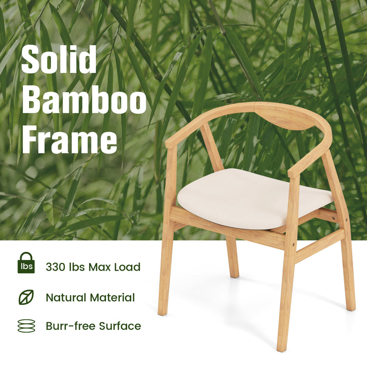 Giantex Modern Mid Century Accent Chair, Made of Fabric, Bamboo
