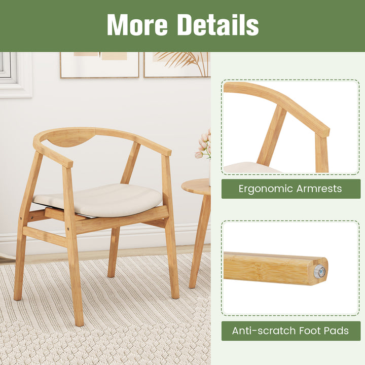 Giantex Modern Mid Century Accent Chair, Made of Fabric, Bamboo