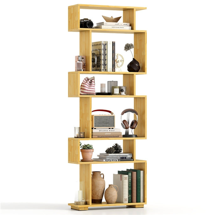 Giantex S Shaped Bookcase with 2 Anti Tipping Kits
