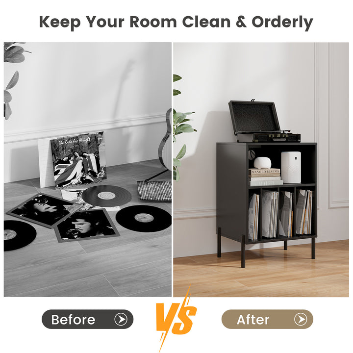 Giantex Record Player Stand with Charging Station