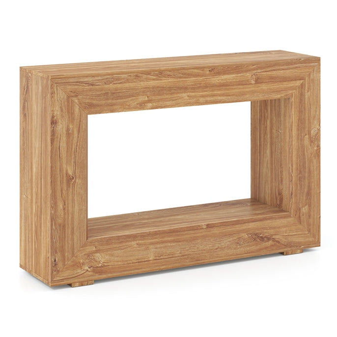 GIANTEX 47" Farmhouse Console Table, 2-Tier Entryway Table | Wooden Narrow Sofa Table Behind Couch with Open Storage Shelf for Living Room