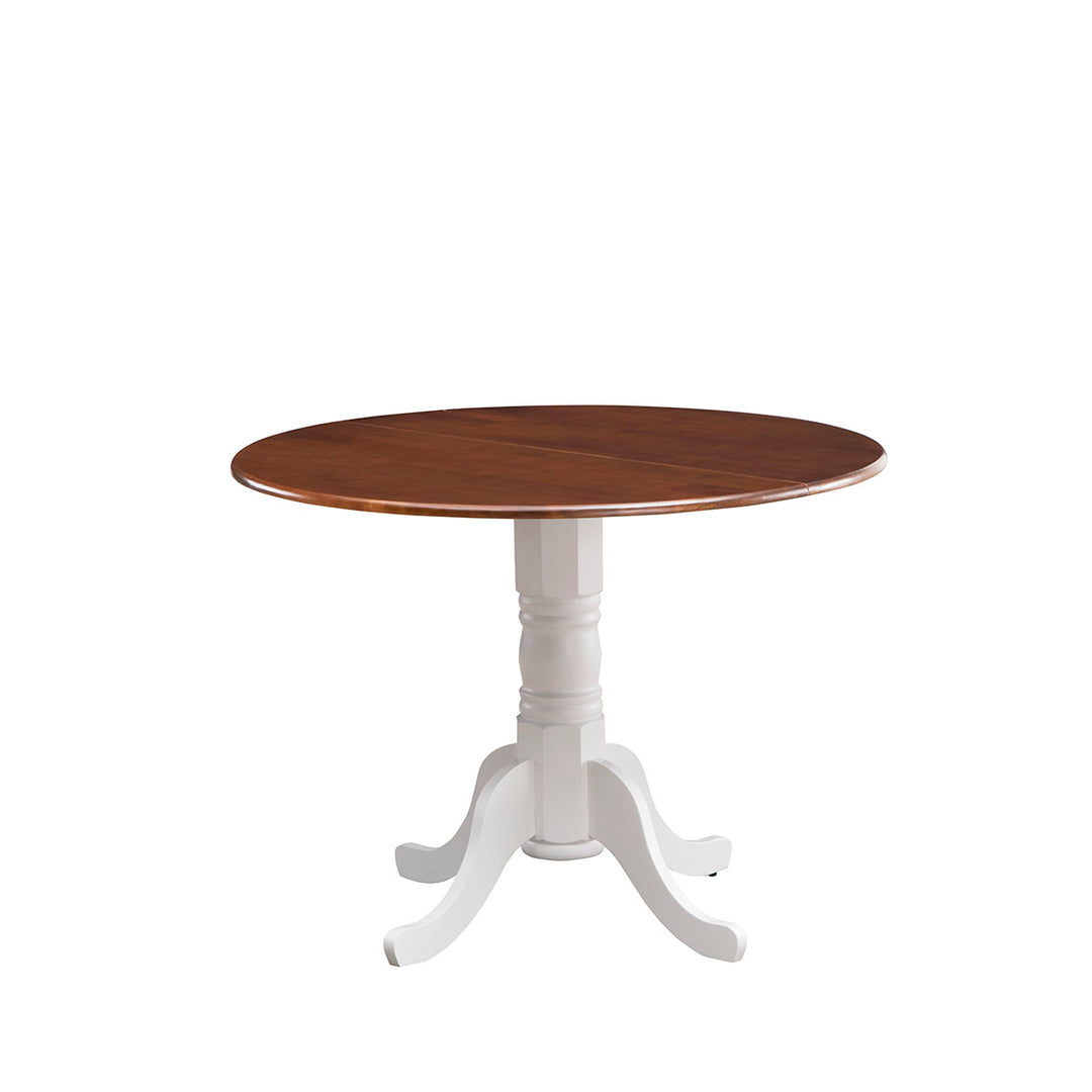 Giantex Wooden Dining Table with 39" D Round Tabletop &amp; Curved Trestle Legs