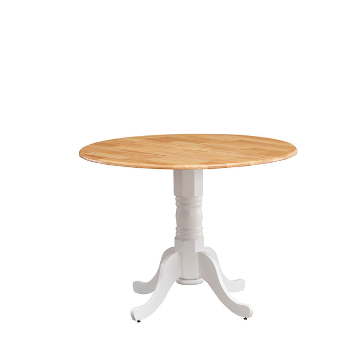 Giantex Wooden Dining Table with 39" D Round Tabletop &amp; Curved Trestle Legs