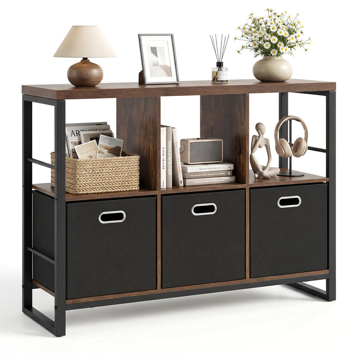 GIANTEX 6 Cube Storage Organizer with 3 Storage Bins