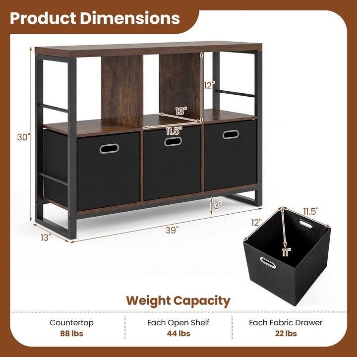 GIANTEX 6 Cube Storage Organizer with 3 Storage Bins
