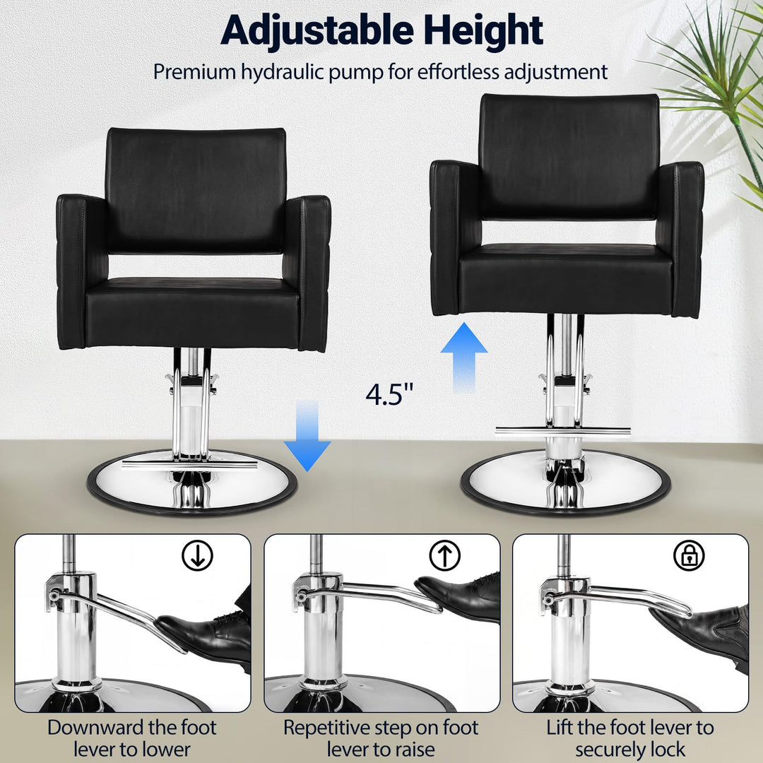 Giantex Hydraulic Salon Chair for Hair Stylist with 360° Swivel Lock &amp; Adjustable Height