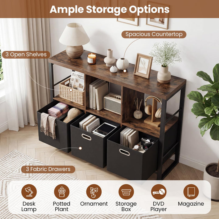 GIANTEX 6 Cube Storage Organizer with 3 Storage Bins