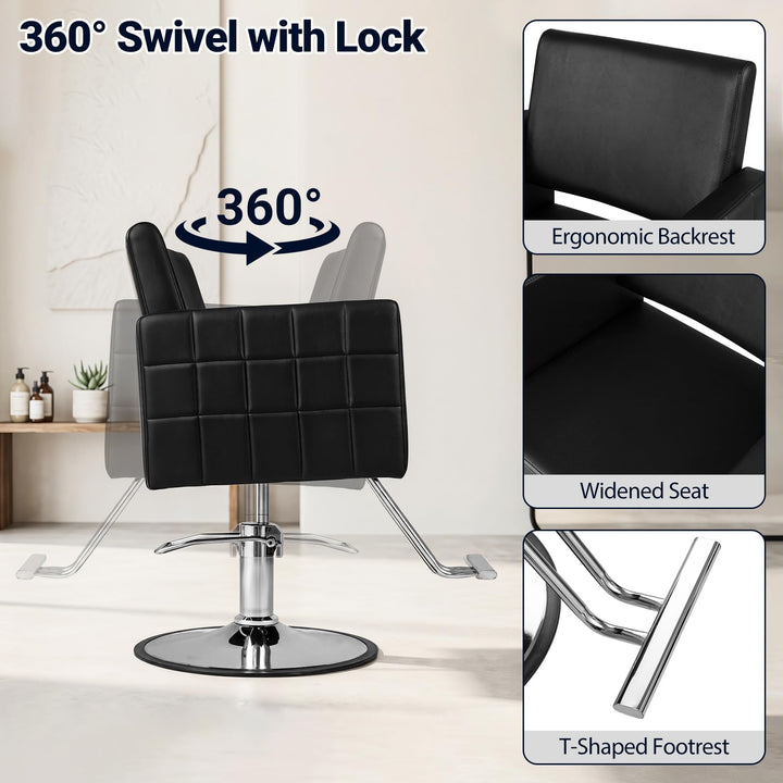 Giantex Hydraulic Salon Chair for Hair Stylist with 360° Swivel Lock &amp; Adjustable Height