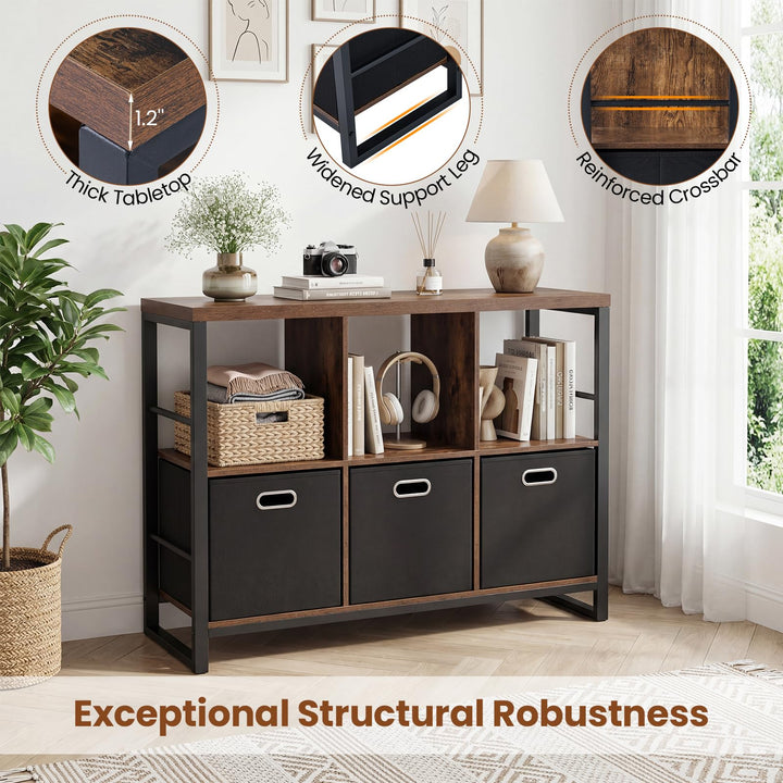 GIANTEX 6 Cube Storage Organizer with 3 Storage Bins
