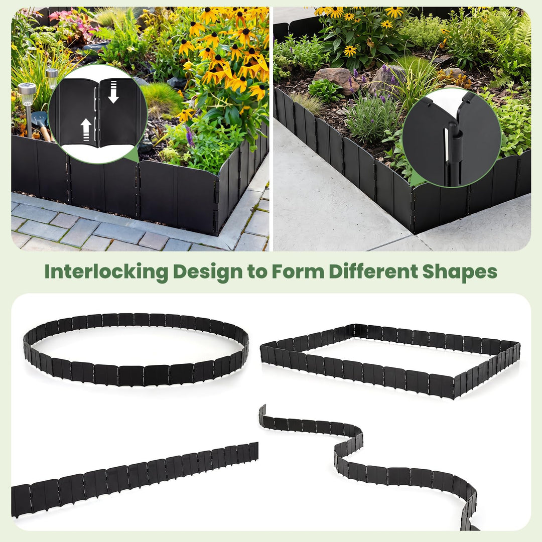 Giantex 70 Pcs Garden Landscape Edging Border with Interlocking Panels