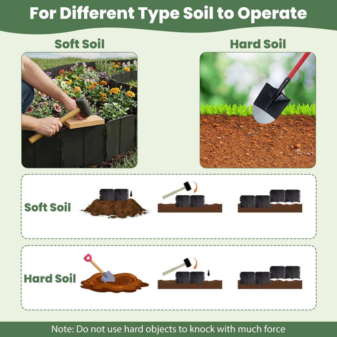 Giantex 70 Pcs Garden Landscape Edging Border with Interlocking Panels