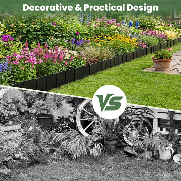 Giantex 70 Pcs Garden Landscape Edging Border with Interlocking Panels