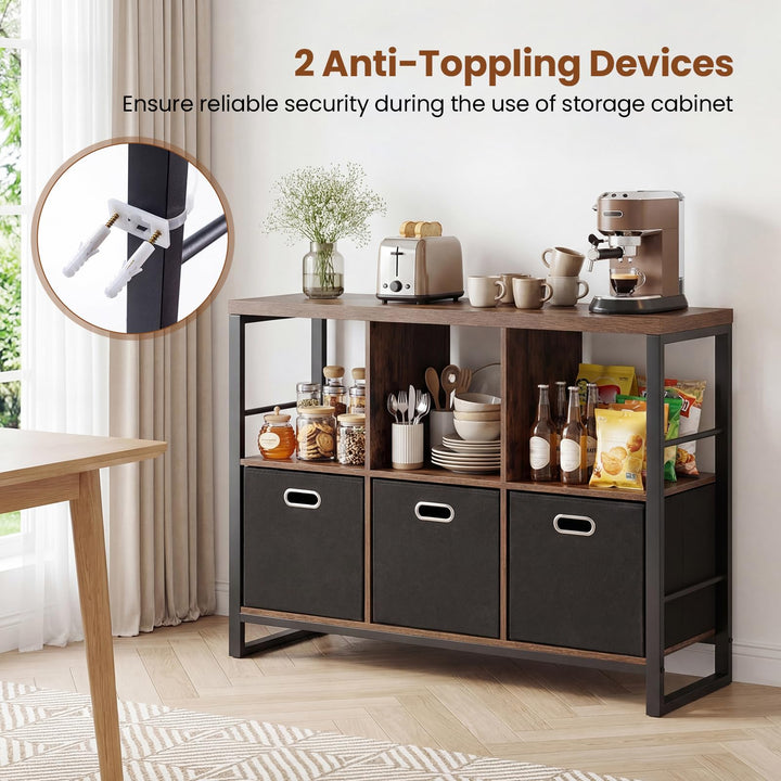 GIANTEX 6 Cube Storage Organizer with 3 Storage Bins