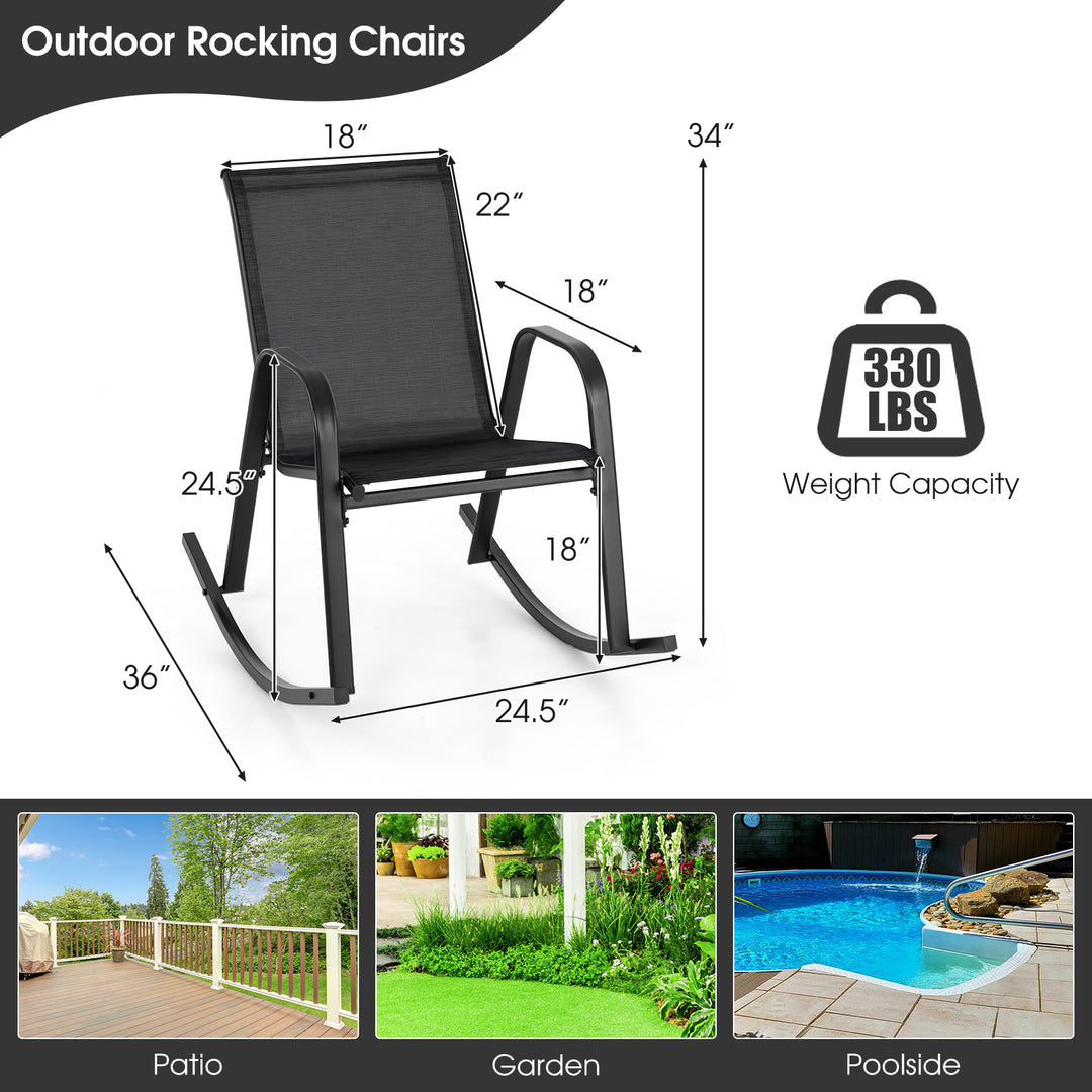 Giantex Outdoor Rocking Chairs , Patio Rocking Chairs w/Breathable Seat &amp; Back