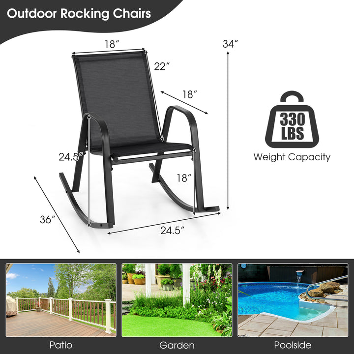 Giantex Outdoor Rocking Chairs , Patio Rocking Chairs w/Breathable Seat &amp; Back