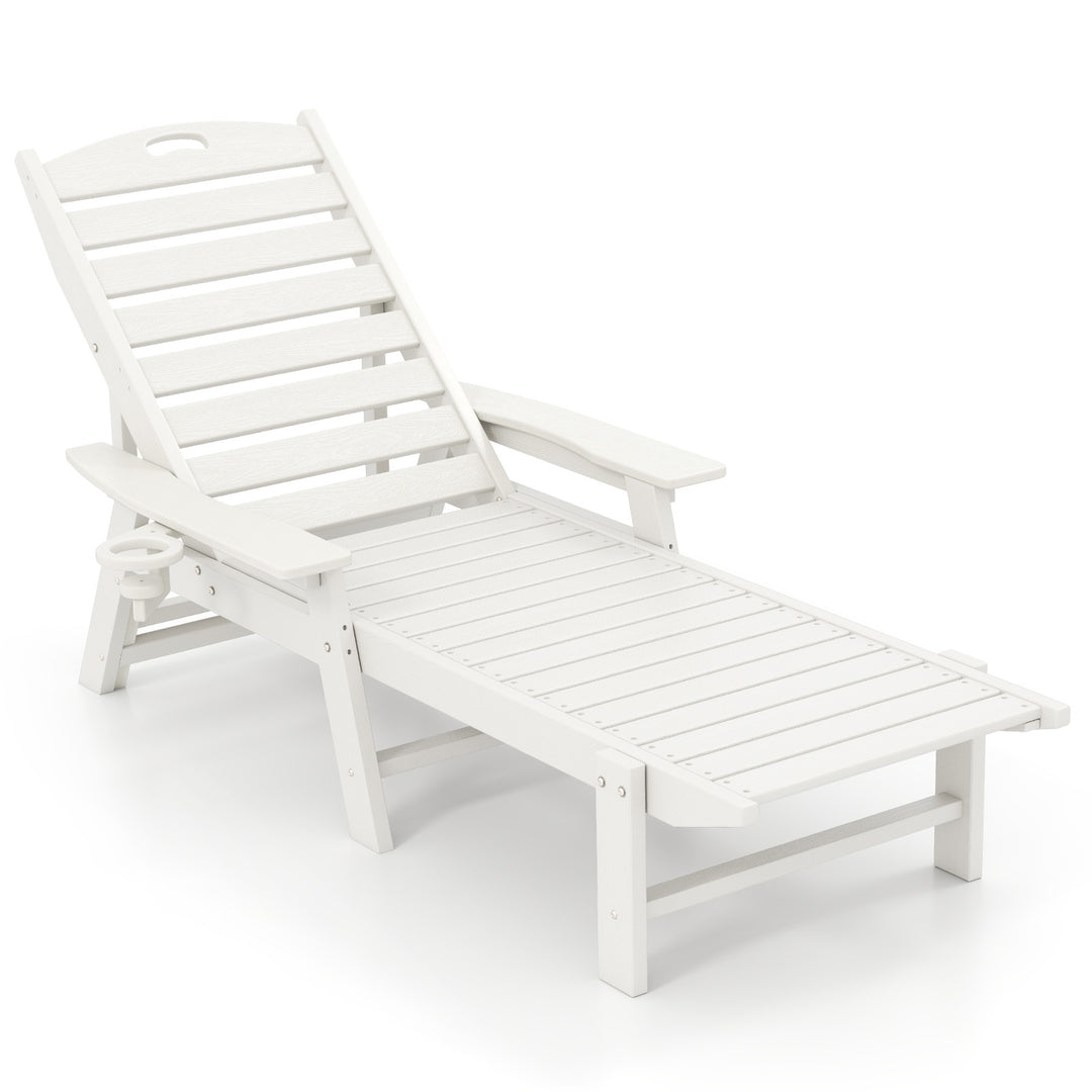 Giantex Adjustable Chaise Lounge Outdoor - Patio HDPE Reclining Chair Outdoor Recliner