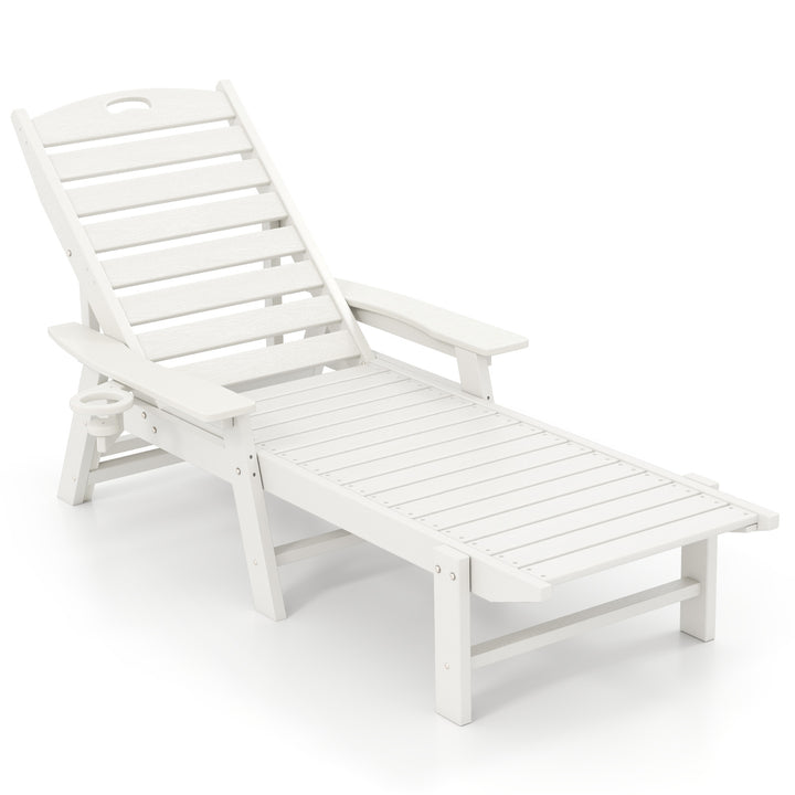 Giantex Adjustable Chaise Lounge Outdoor - Patio HDPE Reclining Chair Outdoor Recliner