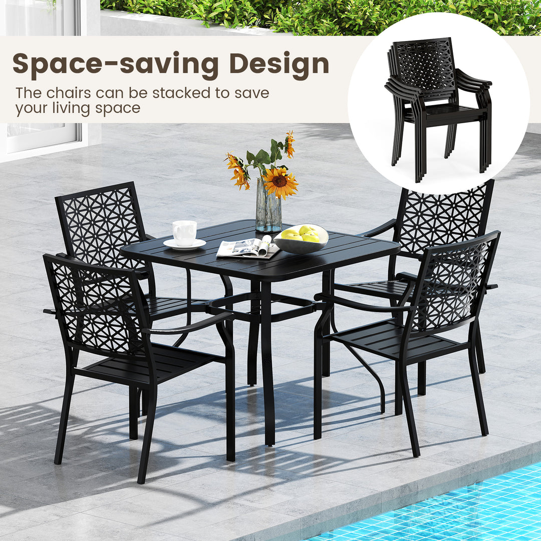 Giantex Patio Dining Chairs, Outdoor Stackable Metal Chair