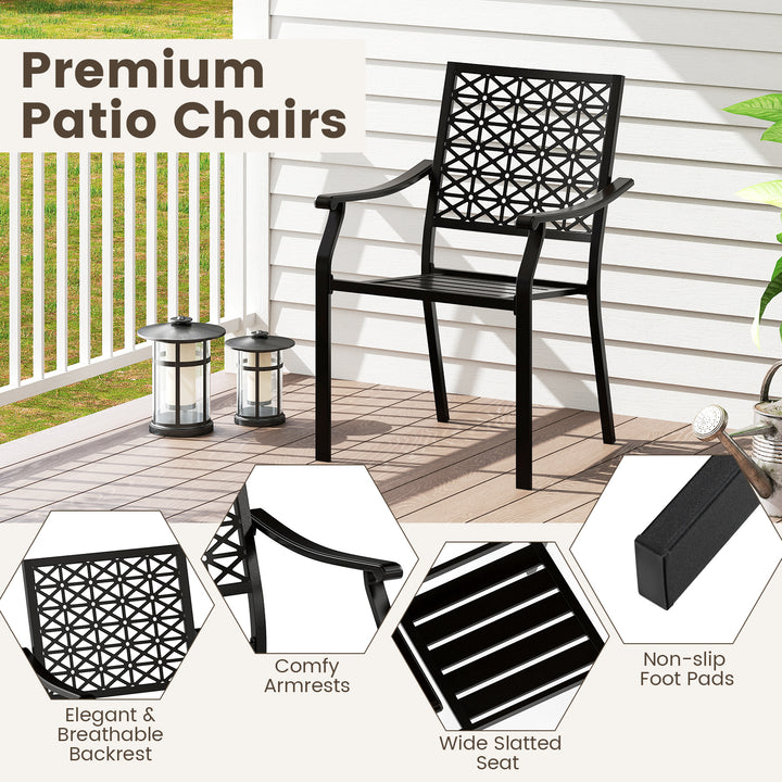 Giantex Patio Dining Chairs, Outdoor Stackable Metal Chair
