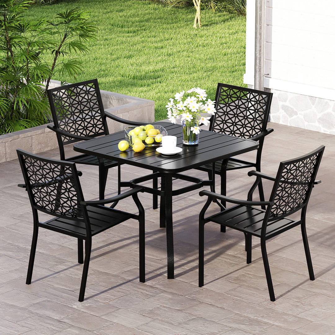 Giantex Patio Dining Chairs, Outdoor Stackable Metal Chair