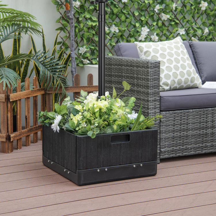 Giantex Outdoor Side Table with Umbrella Stand