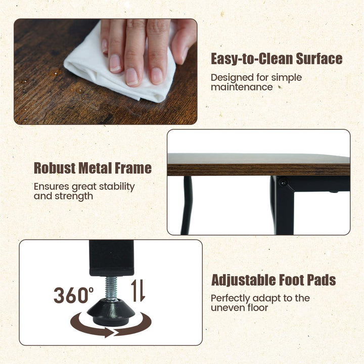 GIANTEX 3-Tier Industrial Nightstand with Charging Station (1/2)