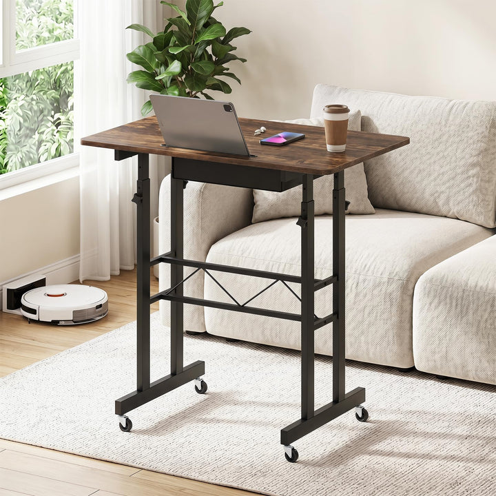 Giantex 31.5 Small Standing Desk with Drawer for Walking Pad Treadmill